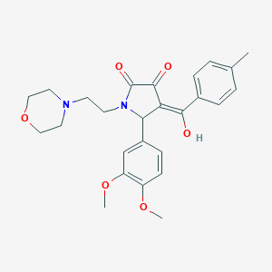 molecular formula C26H30N2O6 B282461 5-(3,4-dimethoxyphenyl)-3-hydroxy-4-(4-methylbenzoyl)-1-[2-(4-morpholinyl)ethyl]-1,5-dihydro-2H-pyrrol-2-one 