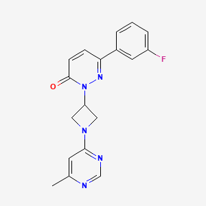 molecular formula C18H16FN5O B2824618 6-(3-Fluorophenyl)-2-[1-(6-methylpyrimidin-4-yl)azetidin-3-yl]pyridazin-3-one CAS No. 2380080-18-0