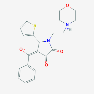(E)-{1-[2-(morpholin-4-ium-4-yl)ethyl]-4,5-dioxo-2-(thiophen-2-yl)pyrrolidin-3-ylidene}(phenyl)methanolate