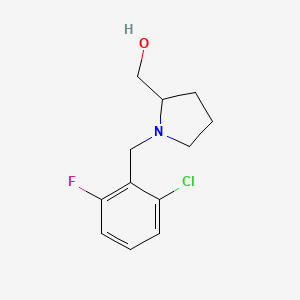 molecular formula C12H15ClFNO B2824624 {1-[(2-Chloro-6-fluorophenyl)methyl]pyrrolidin-2-yl}methanol CAS No. 415953-20-7