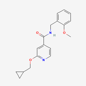 molecular formula C18H20N2O3 B2824626 2-(cyclopropylmethoxy)-N-(2-methoxybenzyl)isonicotinamide CAS No. 2034470-31-8