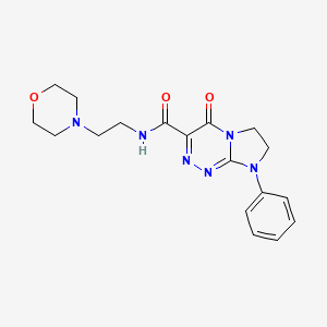 molecular formula C18H22N6O3 B2824633 N-(2-吗啉基乙基)-4-氧代-8-苯基-4,6,7,8-四氢咪唑并[2,1-c][1,2,4]三嗪-3-甲酰胺 CAS No. 941994-44-1