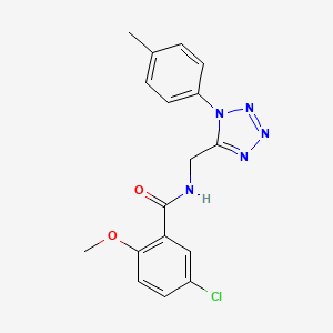 molecular formula C17H16ClN5O2 B2824636 5-chloro-2-methoxy-N-((1-(p-tolyl)-1H-tetrazol-5-yl)methyl)benzamide CAS No. 921074-08-0