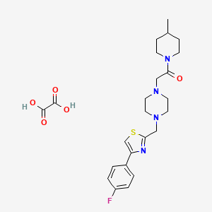 molecular formula C24H31FN4O5S B2824638 2-(4-((4-(4-Fluorophenyl)thiazol-2-yl)methyl)piperazin-1-yl)-1-(4-methylpiperidin-1-yl)ethanone oxalate CAS No. 1216807-55-4