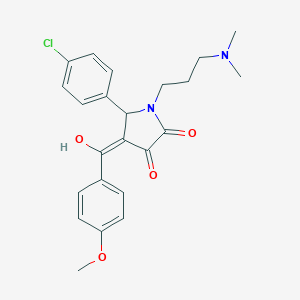 molecular formula C23H25ClN2O4 B282464 5-(4-chlorophenyl)-1-[3-(dimethylamino)propyl]-3-hydroxy-4-(4-methoxybenzoyl)-1,5-dihydro-2H-pyrrol-2-one 