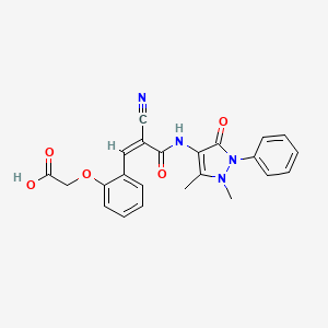 2-[2-[(Z)-2-Cyano-3-[(1,5-dimethyl-3-oxo-2-phenylpyrazol-4-yl)amino]-3-oxoprop-1-enyl]phenoxy]acetic acid