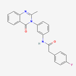 molecular formula C23H18FN3O2 B2824645 2-(4-fluorophenyl)-N-[3-(2-methyl-4-oxoquinazolin-3-yl)phenyl]acetamide CAS No. 898428-65-4