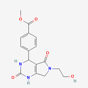 molecular formula C16H17N3O5 B2824646 methyl 4-(6-(2-hydroxyethyl)-2,5-dioxo-2,3,4,5,6,7-hexahydro-1H-pyrrolo[3,4-d]pyrimidin-4-yl)benzoate CAS No. 941167-02-8