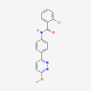 molecular formula C18H14ClN3O2 B2824648 2-chloro-N-(4-(6-methoxypyridazin-3-yl)phenyl)benzamide CAS No. 922837-51-2