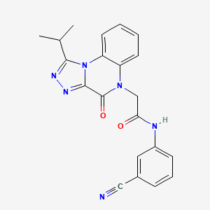 molecular formula C21H18N6O2 B2824649 N-(3-cyanophenyl)-2-[4-oxo-1-(propan-2-yl)[1,2,4]triazolo[4,3-a]quinoxalin-5(4H)-yl]acetamide CAS No. 1260915-05-6