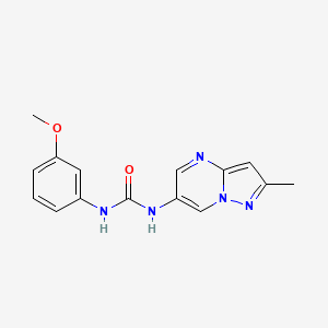 molecular formula C15H15N5O2 B2824650 1-(3-Methoxyphenyl)-3-(2-methylpyrazolo[1,5-a]pyrimidin-6-yl)urea CAS No. 1795297-10-7