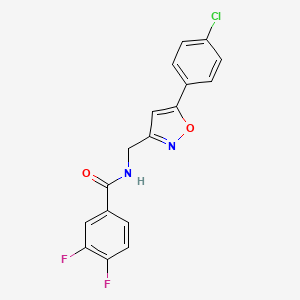 molecular formula C17H11ClF2N2O2 B2824651 N-((5-(4-氯苯基)异噁唑-3-基)甲基)-3,4-二氟苯甲酰胺 CAS No. 946262-93-7