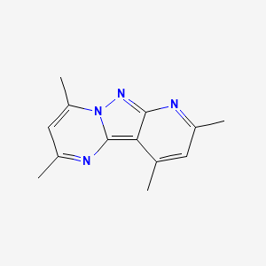molecular formula C13H14N4 B2824656 2,4,8,10-四甲基吡啶并[2',3':3,4]吡唑并[1,5-a]嘧啶 CAS No. 1443-23-8