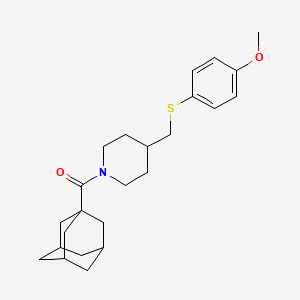 molecular formula C24H33NO2S B2824657 1-(Adamantane-1-carbonyl)-4-{[(4-methoxyphenyl)sulfanyl]methyl}piperidine CAS No. 1421469-33-1