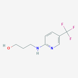 molecular formula C9H11F3N2O B2824659 3-(5-Trifluoromethyl-pyridin-2-ylamino)-propan-1-ol CAS No. 838867-08-6