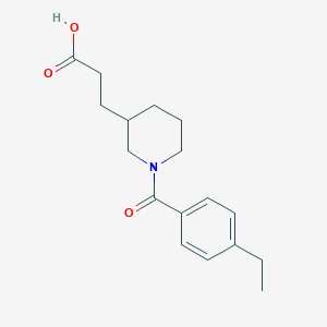 molecular formula C17H23NO3 B2824662 3-哌啶丙酸, 1-(4-乙基苯甲酰)- CAS No. 1304005-08-0