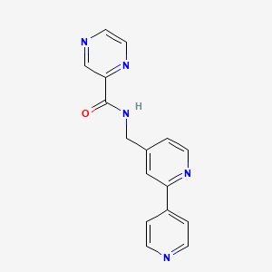 molecular formula C16H13N5O B2824664 N-([2,4'-bipyridin]-4-ylmethyl)pyrazine-2-carboxamide CAS No. 2034305-02-5