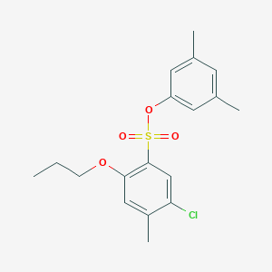 molecular formula C18H21ClO4S B2824667 3,5-二甲基苯基-5-氯-4-甲基-2-丙氧基苯基-1-磺酸酯 CAS No. 2361796-07-6