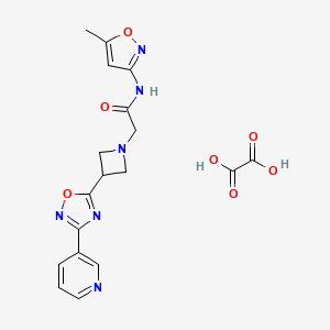 molecular formula C18H18N6O7 B2824672 N-(5-methylisoxazol-3-yl)-2-(3-(3-(pyridin-3-yl)-1,2,4-oxadiazol-5-yl)azetidin-1-yl)acetamide oxalate CAS No. 1351615-11-6