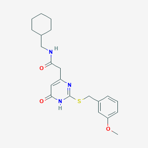 molecular formula C21H27N3O3S B2824674 N-(cyclohexylmethyl)-2-(2-((3-methoxybenzyl)thio)-6-oxo-1,6-dihydropyrimidin-4-yl)acetamide CAS No. 1105211-86-6