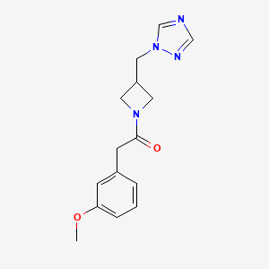 molecular formula C15H18N4O2 B2824678 1-(3-((1H-1,2,4-triazol-1-yl)methyl)azetidin-1-yl)-2-(3-methoxyphenyl)ethan-1-one CAS No. 2309731-29-9