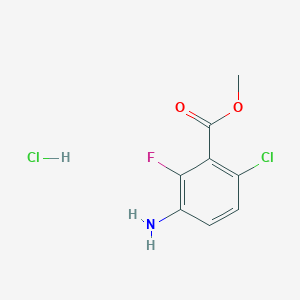 molecular formula C8H8Cl2FNO2 B2824679 Methyl 3-amino-6-chloro-2-fluorobenzoate;hydrochloride CAS No. 2253632-39-0