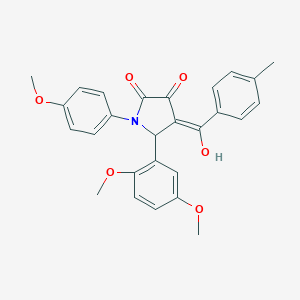 molecular formula C27H25NO6 B282468 5-(2,5-dimethoxyphenyl)-3-hydroxy-1-(4-methoxyphenyl)-4-(4-methylbenzoyl)-1,5-dihydro-2H-pyrrol-2-one 