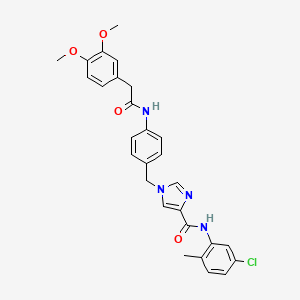 molecular formula C28H27ClN4O4 B2824680 N-(5-chloro-2-methylphenyl)-1-(4-(2-(3,4-dimethoxyphenyl)acetamido)benzyl)-1H-imidazole-4-carboxamide CAS No. 1251709-46-2