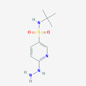 molecular formula C9H16N4O2S B2824686 N-叔丁基-6-肼基吡啶-3-磺酰胺 CAS No. 926262-36-4
