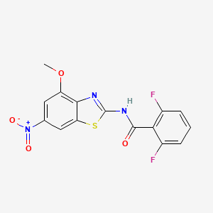 molecular formula C15H9F2N3O4S B2824690 2,6-difluoro-N-(4-methoxy-6-nitro-1,3-benzothiazol-2-yl)benzamide CAS No. 325988-78-1