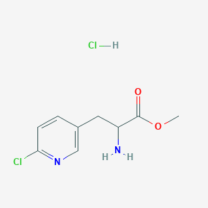 molecular formula C9H12Cl2N2O2 B2824695 甲酸甲酯-2-氨基-3-(6-氯吡啶-3-基) 盐酸盐 CAS No. 2287259-57-6