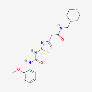 molecular formula C20H26N4O3S B2824697 N-(cyclohexylmethyl)-2-(2-(3-(2-methoxyphenyl)ureido)thiazol-4-yl)acetamide CAS No. 923222-37-1