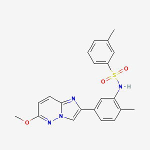 molecular formula C21H20N4O3S B2824699 N-(5-(6-甲氧基咪唑并[1,2-b]吡啶-2-基)-2-甲基苯基)-3-甲基苯磺酰胺 CAS No. 946232-91-3