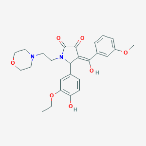 molecular formula C26H30N2O7 B282470 5-(3-ethoxy-4-hydroxyphenyl)-3-hydroxy-4-(3-methoxybenzoyl)-1-(2-morpholinoethyl)-1,5-dihydro-2H-pyrrol-2-one 