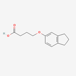 molecular formula C13H16O3 B2824702 4-(2,3-Dihydro-1H-inden-5-yloxy)butanoic acid CAS No. 929341-05-9