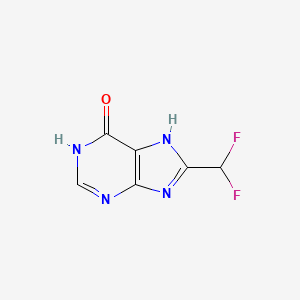 molecular formula C6H4F2N4O B2824706 8-(Difluoromethyl)-1,7-dihydropurin-6-one CAS No. 2413882-99-0