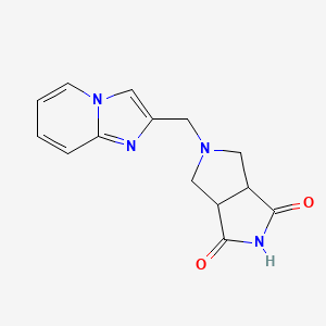 molecular formula C14H14N4O2 B2824717 5-(Imidazo[1,2-a]pyridin-2-ylmethyl)-3a,4,6,6a-tetrahydropyrrolo[3,4-c]pyrrole-1,3-dione CAS No. 2415585-03-2