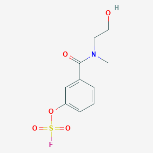 molecular formula C10H12FNO5S B2824726 1-Fluorosulfonyloxy-3-[2-hydroxyethyl(methyl)carbamoyl]benzene CAS No. 2411311-27-6