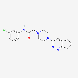 molecular formula C19H22ClN5O B2824727 N-(3-氯苯基)-2-(4-(6,7-二氢-5H-环戊[c]吡啶-3-基)哌嗪-1-基)乙酰胺 CAS No. 2034364-01-5