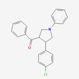 molecular formula C23H20ClNO B2824729 [4-(4-chlorophenyl)-1-phenyltetrahydro-1H-pyrrol-3-yl](phenyl)methanone CAS No. 343374-84-5