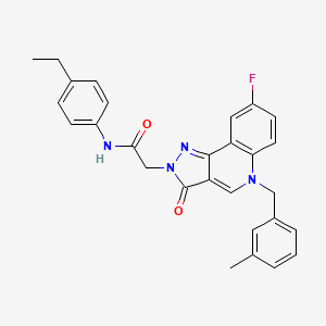 molecular formula C28H25FN4O2 B2824736 N-(4-乙基苯基)-2-(8-氟-5-(3-甲基苯基甲基)-3-氧代-3,5-二氢-2H-吡唑并[4,3-c]喹啉-2-基)乙酰胺 CAS No. 931696-83-2