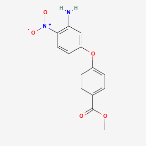 molecular formula C14H12N2O5 B2824737 甲酸甲酯 4-(3-氨基-4-硝基苯氧基) CAS No. 439095-28-0
