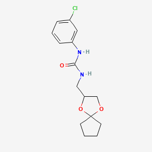 molecular formula C15H19ClN2O3 B2824739 1-(1,4-Dioxaspiro[4.4]nonan-2-ylmethyl)-3-(3-chlorophenyl)urea CAS No. 899962-93-7