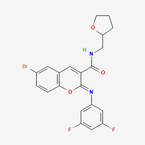 (2Z)-6-bromo-2-[(3,5-difluorophenyl)imino]-N-(tetrahydrofuran-2-ylmethyl)-2H-chromene-3-carboxamide
