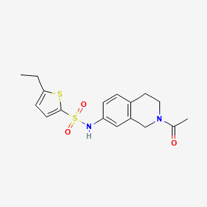 molecular formula C17H20N2O3S2 B2824756 N-(2-acetyl-1,2,3,4-tetrahydroisoquinolin-7-yl)-5-ethylthiophene-2-sulfonamide CAS No. 955673-13-9