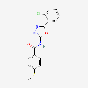 molecular formula C16H12ClN3O2S B2824759 N-[5-(2-氯苯基)-1,3,4-噁二唑-2-基]-4-甲基硫代苯甲酰胺 CAS No. 898415-26-4