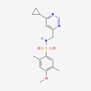 N-((6-cyclopropylpyrimidin-4-yl)methyl)-4-methoxy-2,5-dimethylbenzenesulfonamide