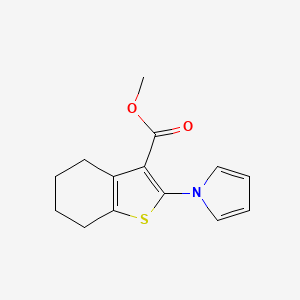 molecular formula C14H15NO2S B2824769 methyl 2-(1H-pyrrol-1-yl)-4,5,6,7-tetrahydro-1-benzothiophene-3-carboxylate CAS No. 728882-85-7