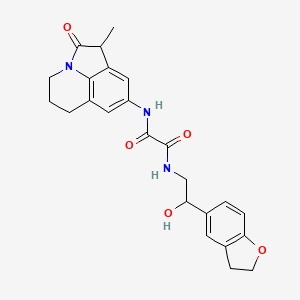 molecular formula C24H25N3O5 B2824774 N1-(2-(2,3-dihydrobenzofuran-5-yl)-2-hydroxyethyl)-N2-(1-methyl-2-oxo-2,4,5,6-tetrahydro-1H-pyrrolo[3,2,1-ij]quinolin-8-yl)oxalamide CAS No. 1421497-78-0