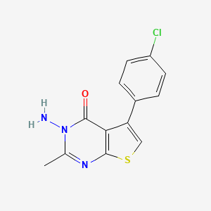 molecular formula C13H10ClN3OS B2824785 3-氨基-5-(4-氯苯基)-2-甲基-3H,4H-噻吩[2,3-d]嘧啶-4-酮 CAS No. 315711-16-1